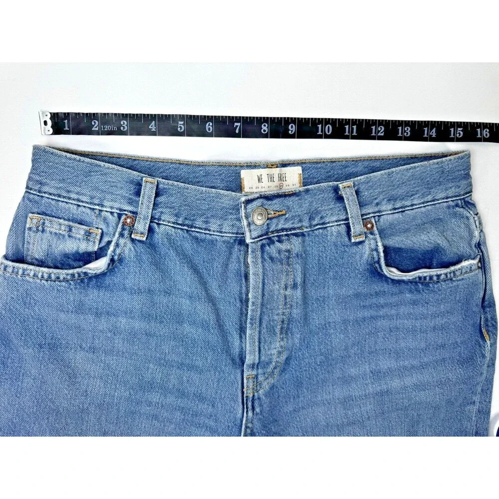 We The Free‎ by Free People Womens Jeans Size 29 Blue Distressed Ripped Raw Hem